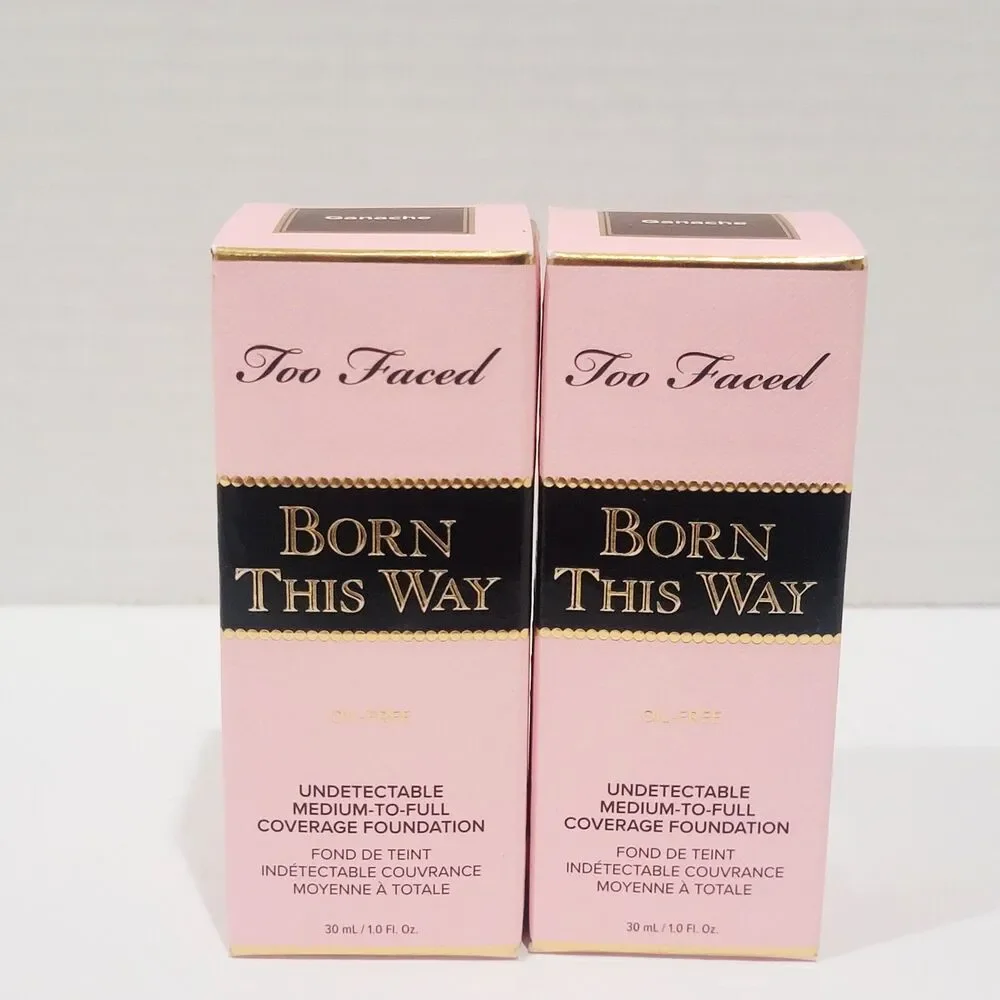 Too Faced Born This Way Lot GANACHE Undetectable Med to Full Foundation 1.0 Oz